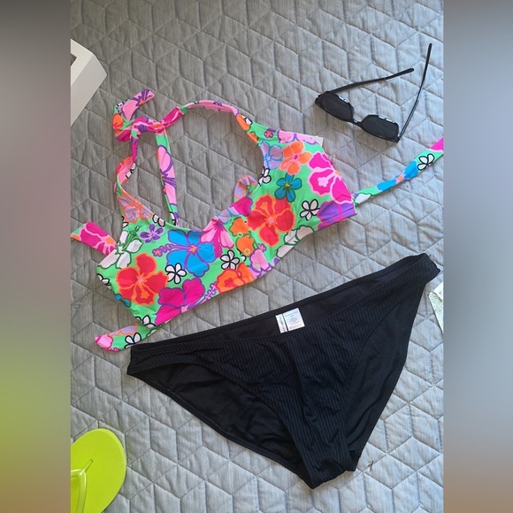Nobo Hibiscus Halter bikini size X-Large 15-17 Top bottom swimwear bathing suit - Picture 15 of 15